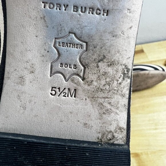 Tory Burch Claire McCardell Striped Slip On Textile Boot Size 5.5 Unique Retro - Picture 10 of 12